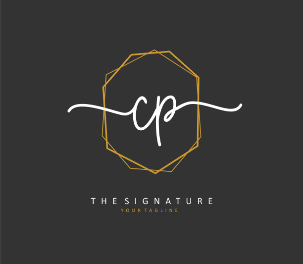 Cp首字母手写和签名标志图片下载
