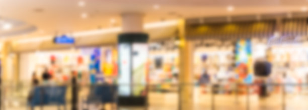 模糊，人们走在走廊和购物中心在曼谷图片下载