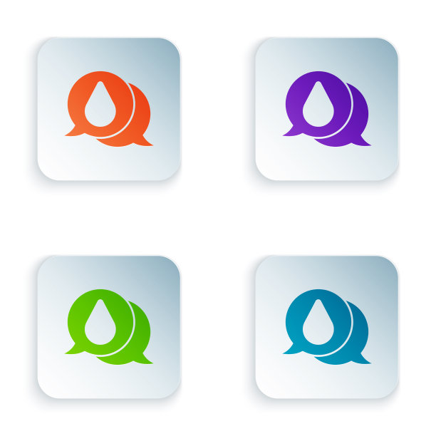 彩色水滴图标孤立在白色背景图片下载