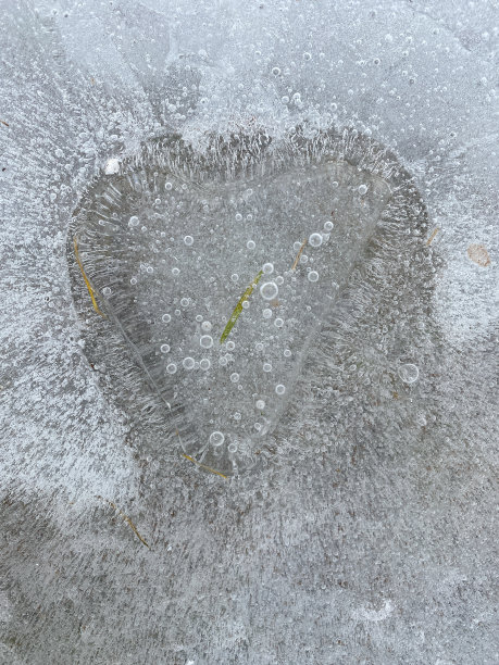 冰封成爱的心形图片下载