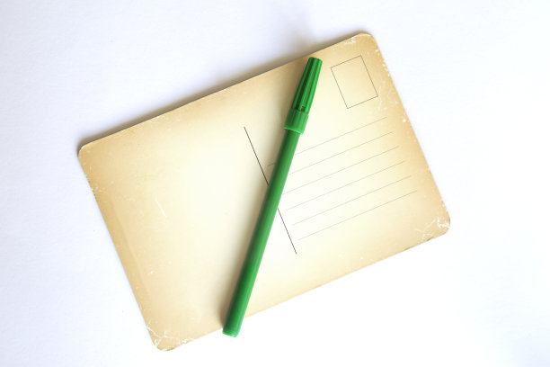 明信片和笔图片下载