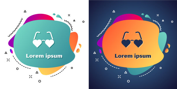 白色心形爱眼镜图标孤立上图片下载