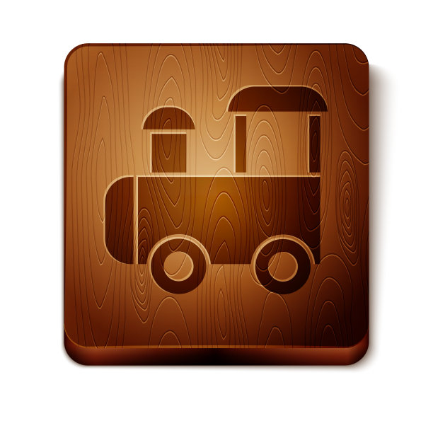 棕色玩具火车图标孤立在白色背景图片下载