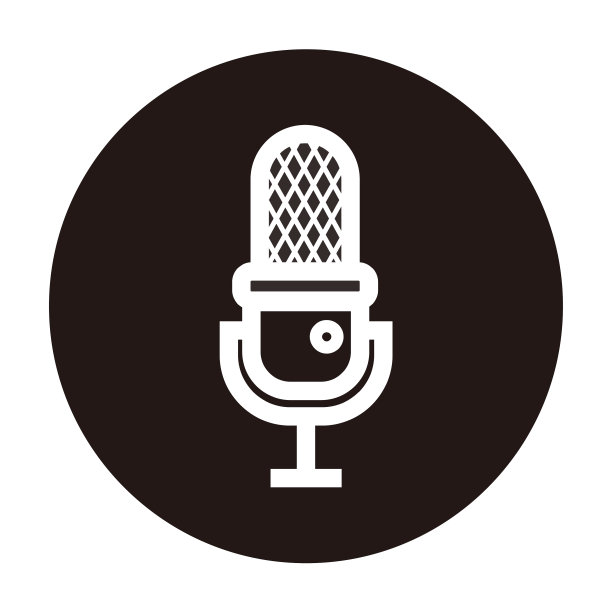 剪影复古麦克风图标或标志图片下载