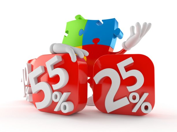 拼图游戏字符背后的百分比符号图片下载