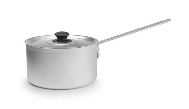 锅与柄孤立在白色。图片下载