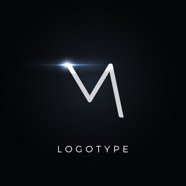 未来主义风格的字母m极简类型图片下载