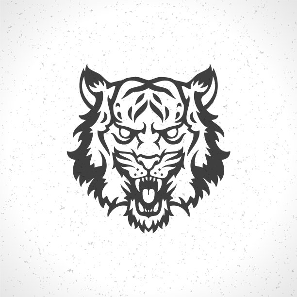 虎脸标志会徽模板吉祥物符号图片下载