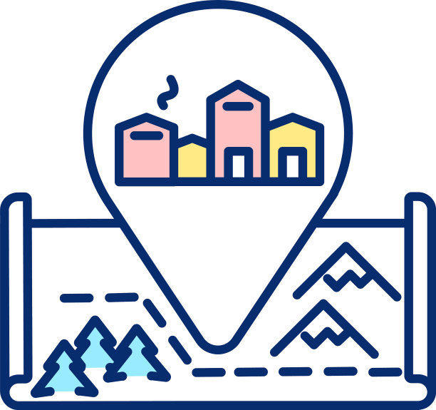 欧洲冬季村庄RGB颜色图标图片下载