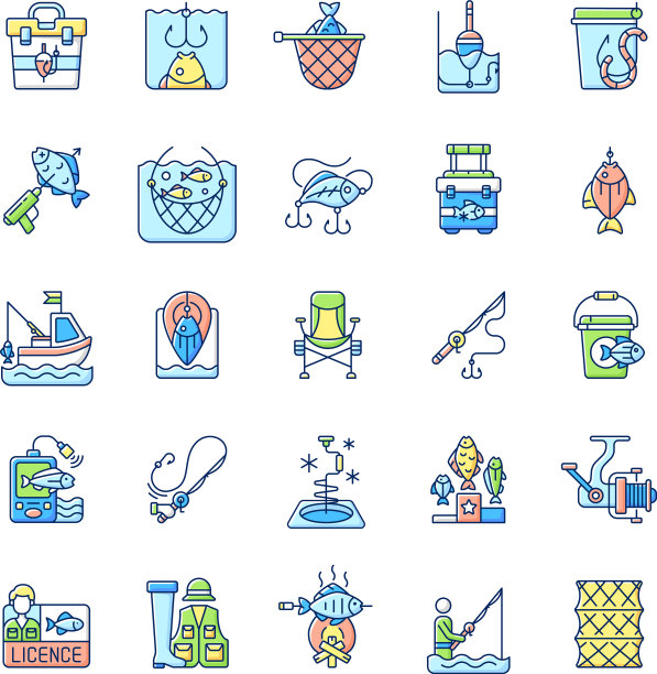 钓鱼设备RGB颜色图标设置图片下载