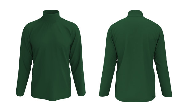 长袖高领衬衫模型在前面和后面的观点图片下载