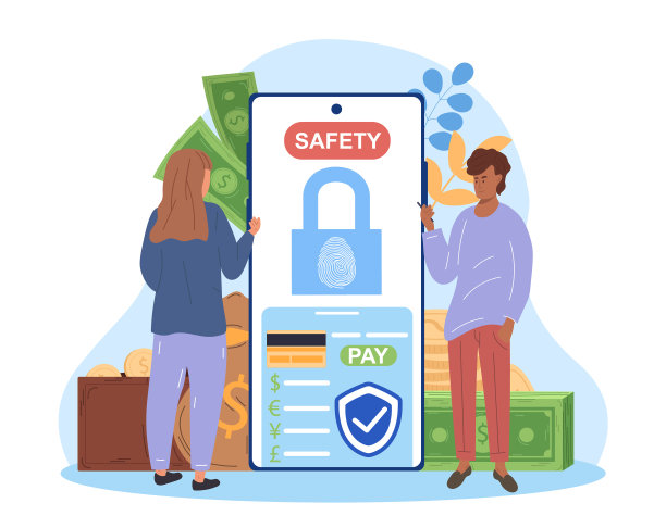 男性和女性角色都手持智能手机图片下载