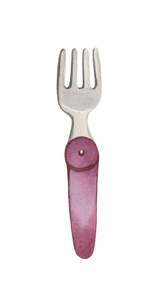 水彩元素在白色背景，露营叉。图片下载