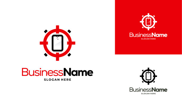 手机猎人标志设计概念向量，手机商店标志设计符号，科技标志图片下载