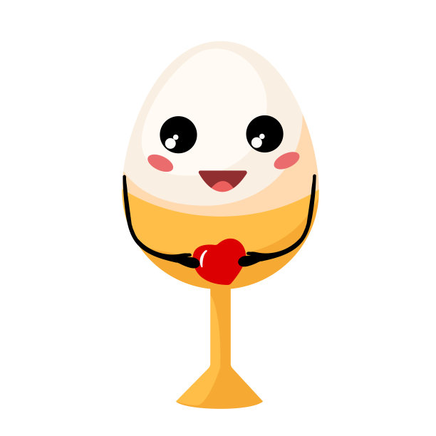 早餐。卡瓦伊蛋在证人席上。卡通向量图片下载