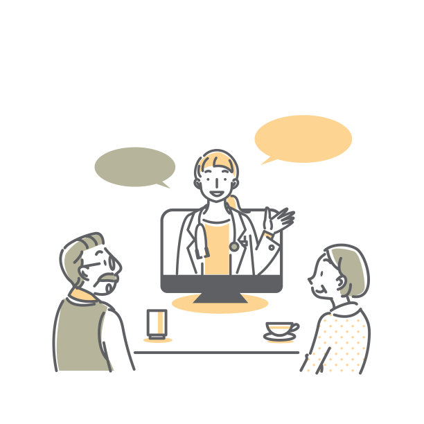 老夫妇正在和医生谈话图片下载