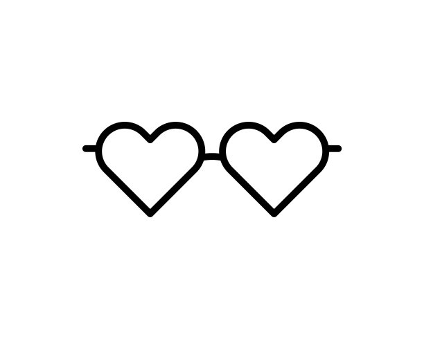 扁平图标心形眼镜太阳镜心形图片下载