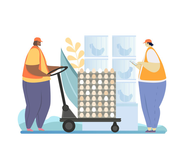 鸡鸡蛋家禽农场男人和女人移动托盘图片下载