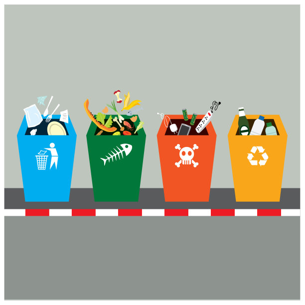垃圾桶矢量图图片下载