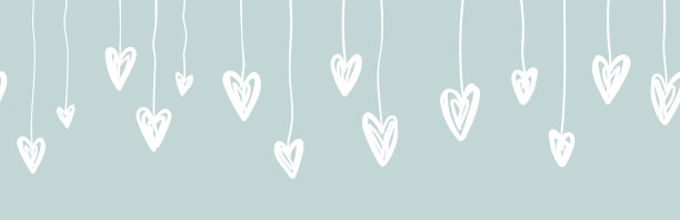 手绘爱心无缝图案矢量素材图片下载