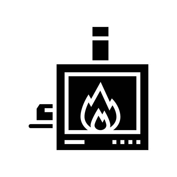 个别火化字形图标矢量插图图片下载