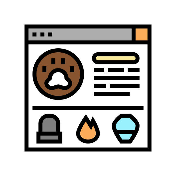 服务宠物葬礼颜色图标矢量插图图片下载