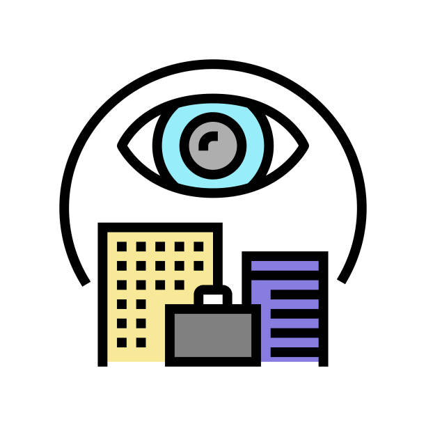 打开操作彩色图标矢量插图图片下载