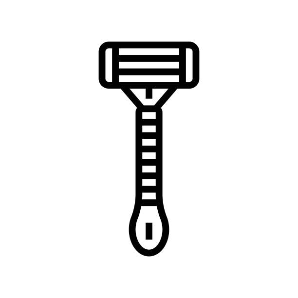 剃刀工具线图标矢量插图图片下载