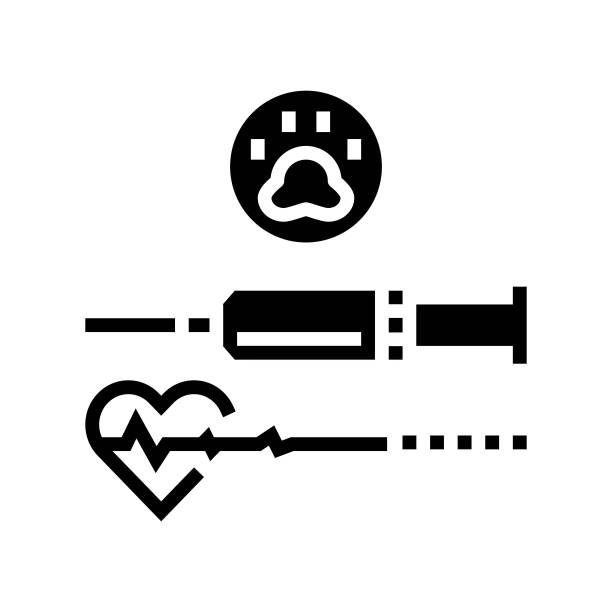 安乐死宠物字形图标矢量插图图片下载