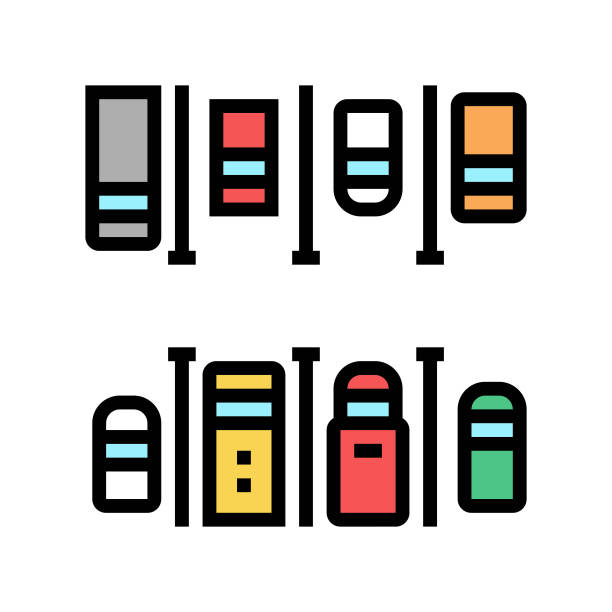 汽车停车场汽车旅馆彩色图标矢量插图图片下载