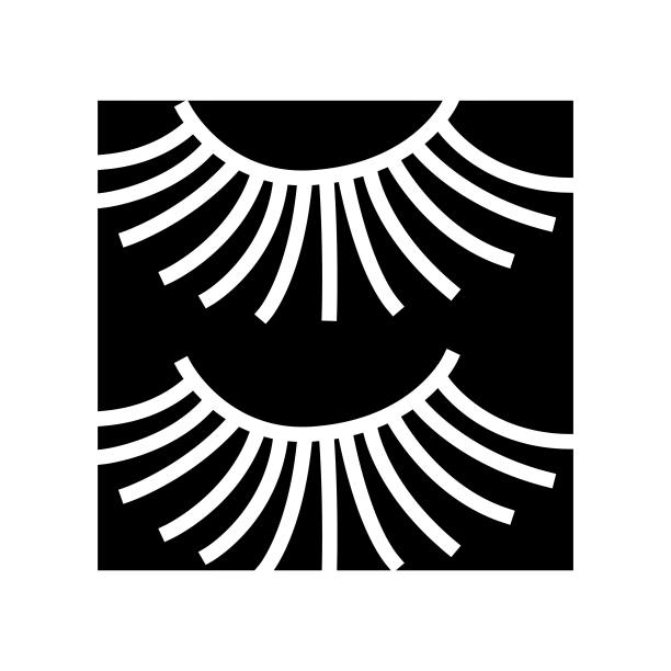 美容配件睫毛字形图标矢量插图图片下载