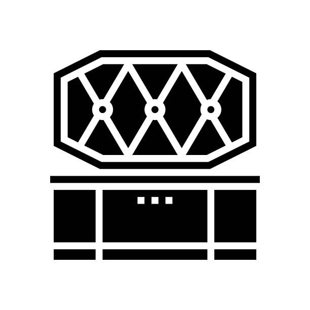 棺材宠物葬礼字形图标矢量插图图片下载