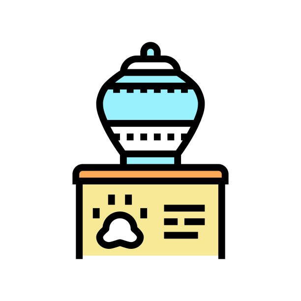 纪念塔彩色图标矢量插图图片下载