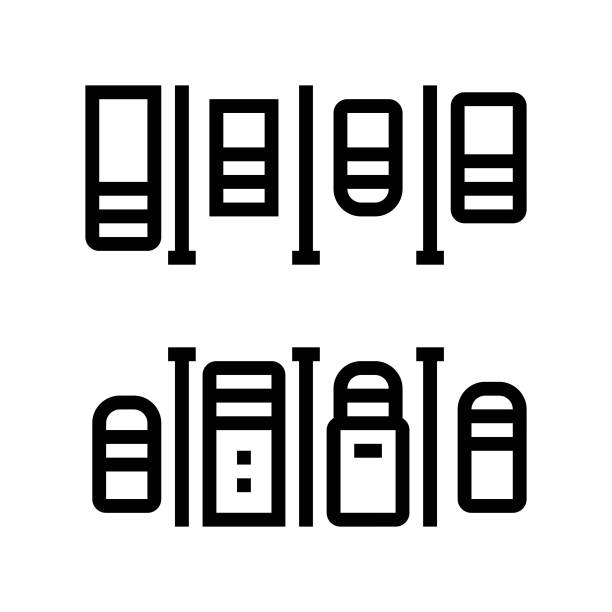 汽车停车场汽车旅馆线图标矢量插图图片下载