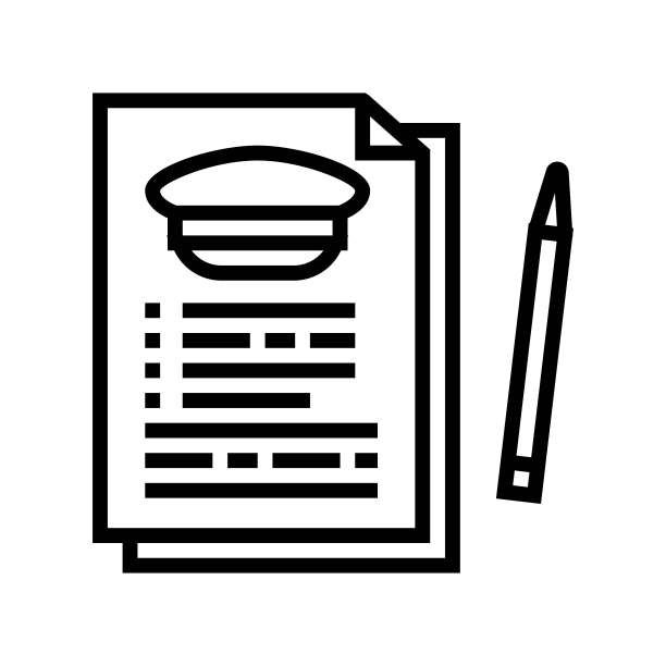 协议为教育飞行学校线图标矢量插图图片下载