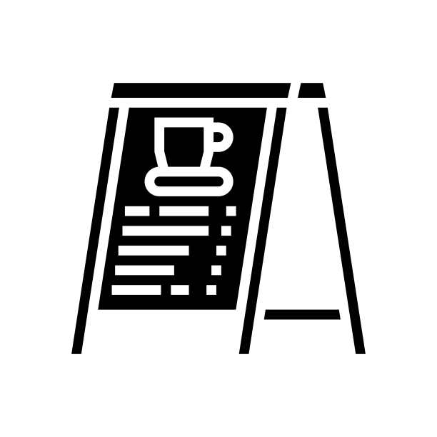 菜单板外，咖啡厅，象形文字，图标，矢量插图图片下载