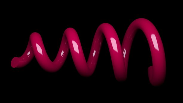 简单的三维螺旋形是在空间中，三维渲染电脑生成的背景图片下载