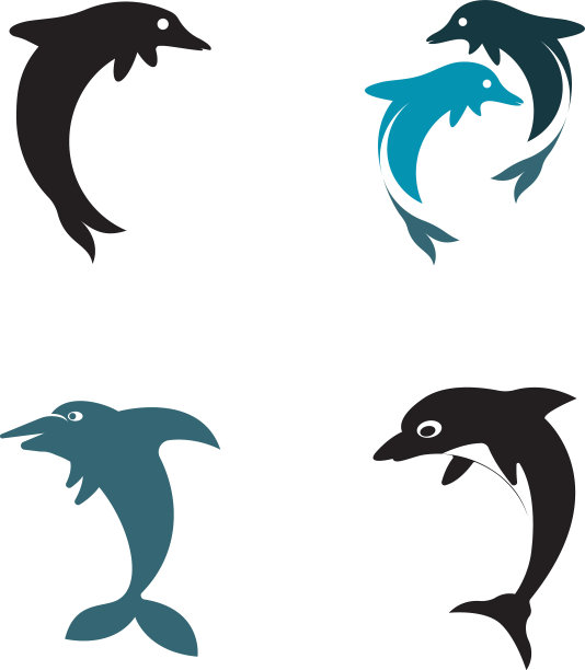 海豚标志图标图片下载