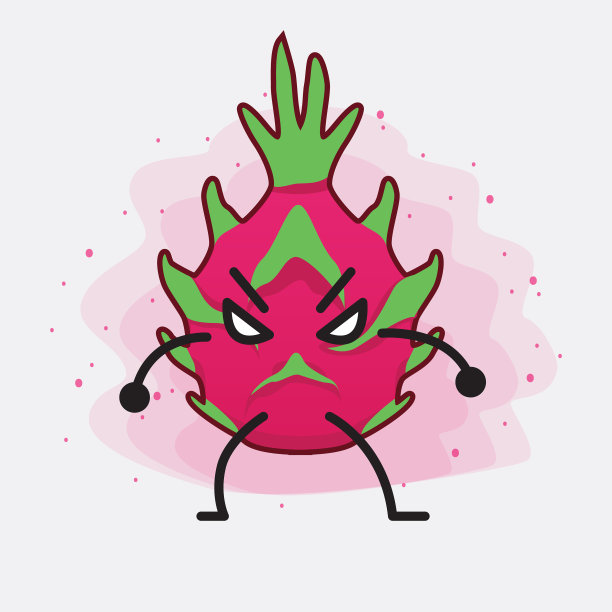 可爱的龙果吉祥物人物图片下载