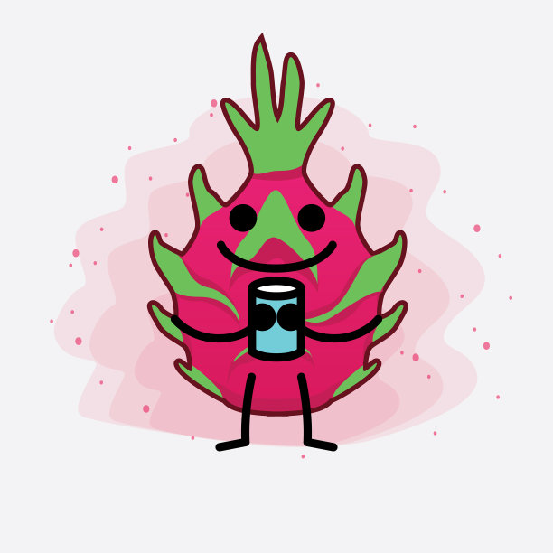 可爱的龙果吉祥物人物图片下载