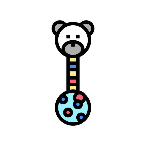 教育玩具婴儿颜色图标矢量插图图片下载