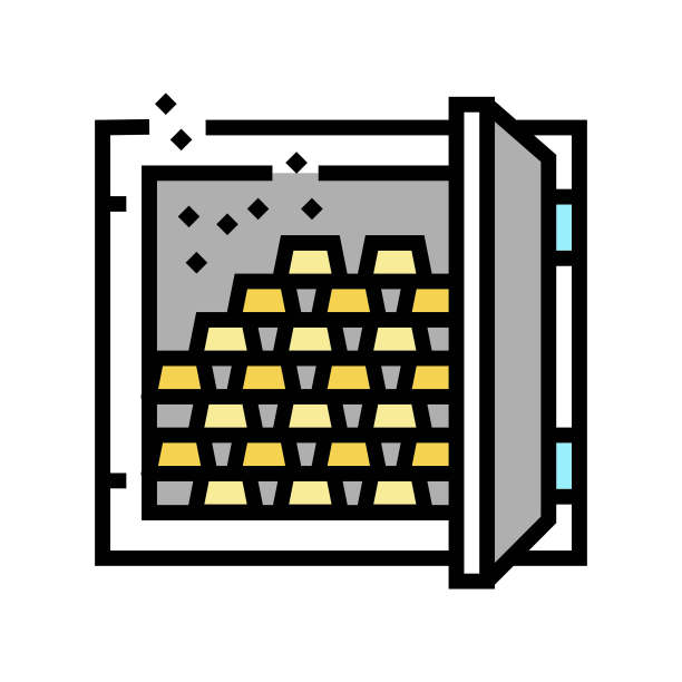 金在安全为赢家在视频游戏彩色图标矢量插图图片下载