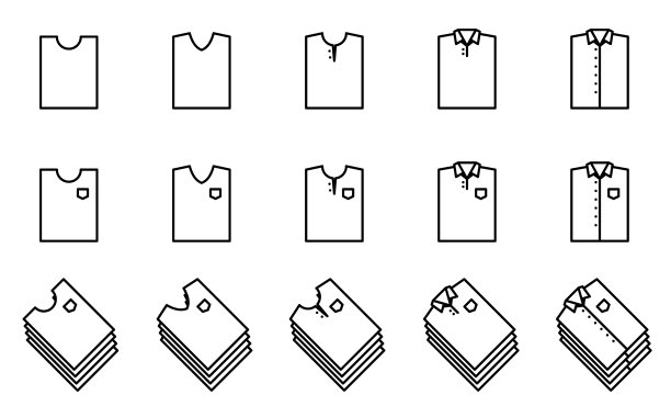 T恤图标设置折叠形状样式图片下载