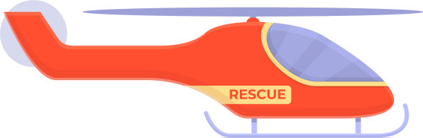 帮助救援直升机图标卡通风格图片下载