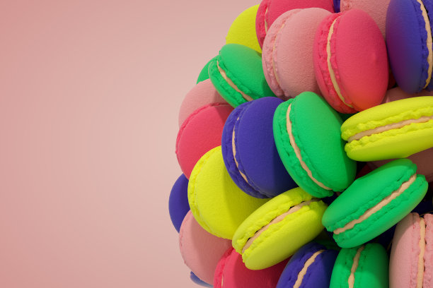 色彩斑斓的杏仁饼图片下载