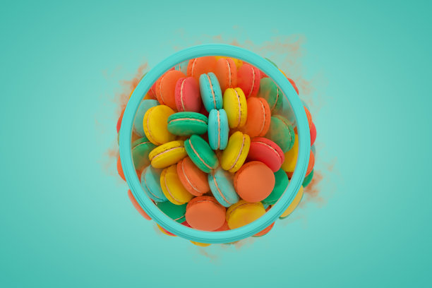 色彩斑斓的杏仁饼图片下载