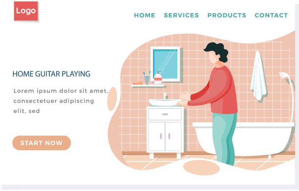 家弹吉他登陆页面模板与男人图片下载