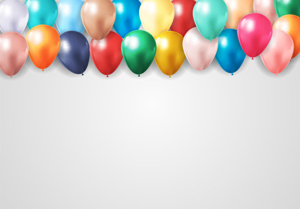 逼真的3d气球背景派对假日图片下载