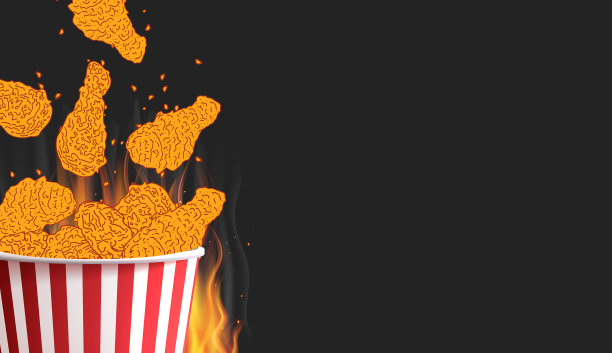 炸鸡肉快餐菜单设计元素图片下载