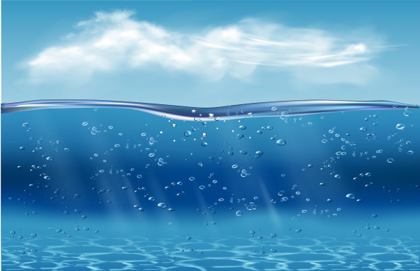 逼真的水下蓝色3d图片下载